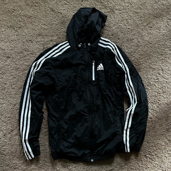 adidas Black Nylon Full Zip Track Jacket - Picture 1 of 4
